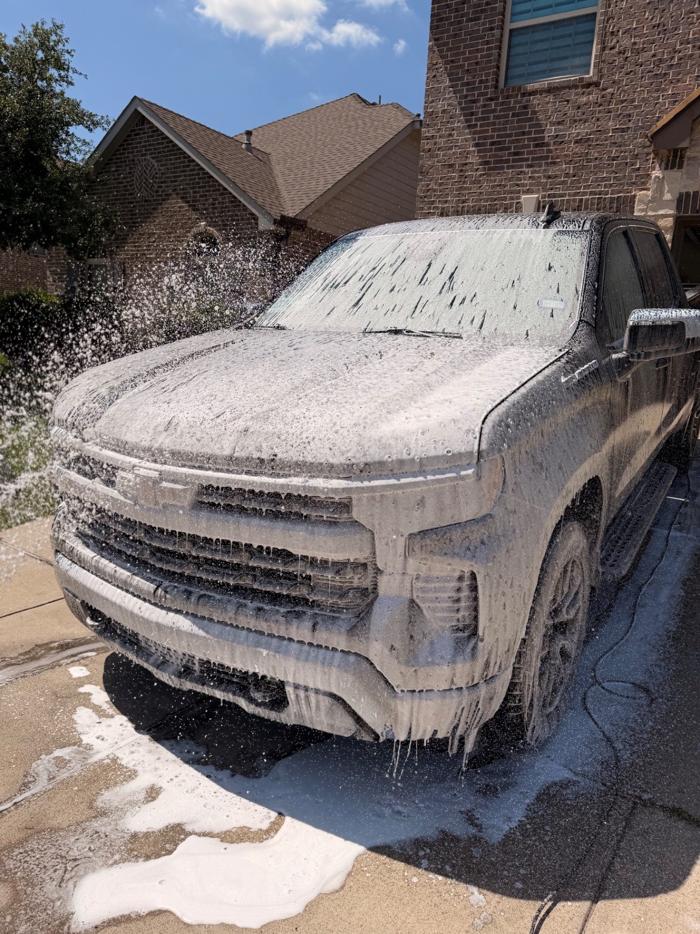 Chevy Silverado foam cannon wash