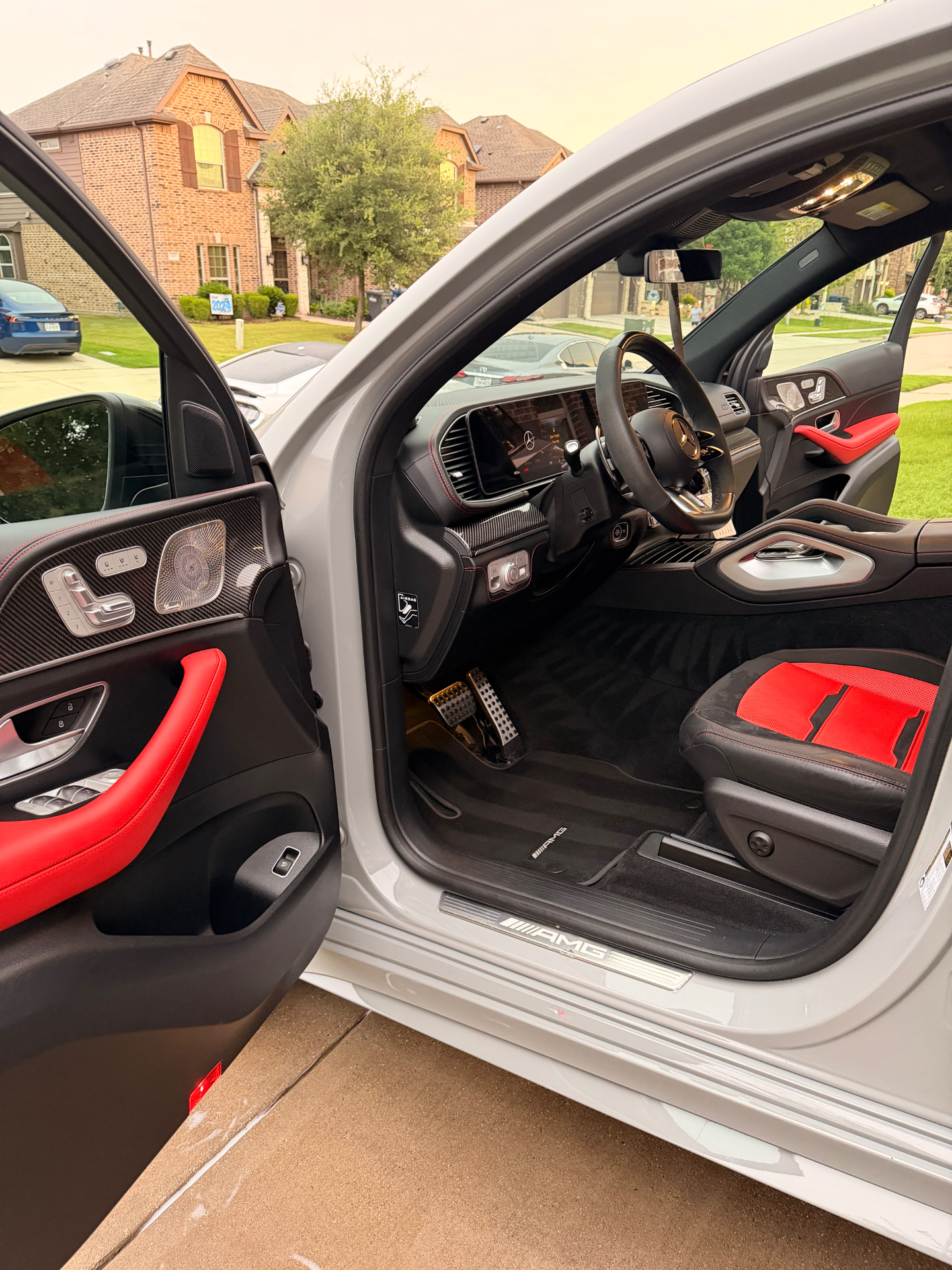 Mercedes-AMG GLE red leather interior detail