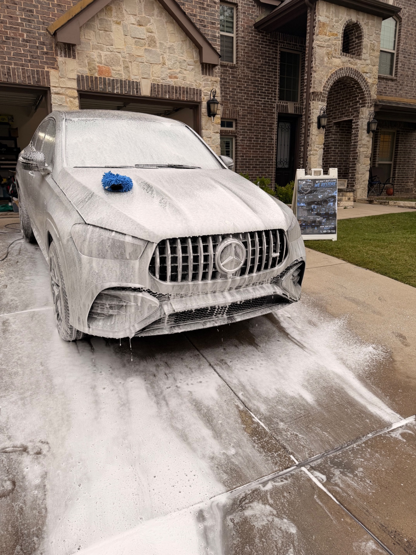Mercedes-AMG GLE under snow foam